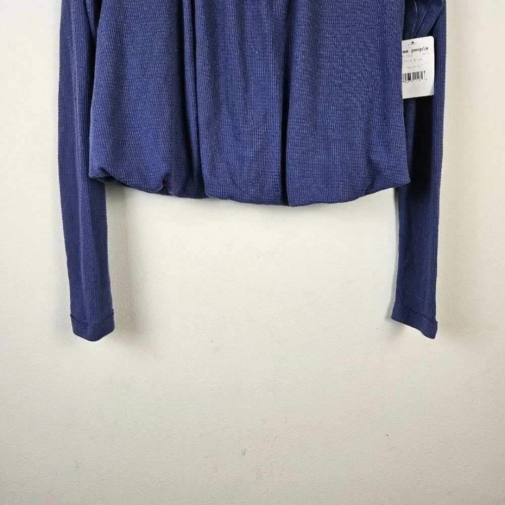 Free People Purple Bondi Thermal Long Sleeve Shirt Size Medium NWT